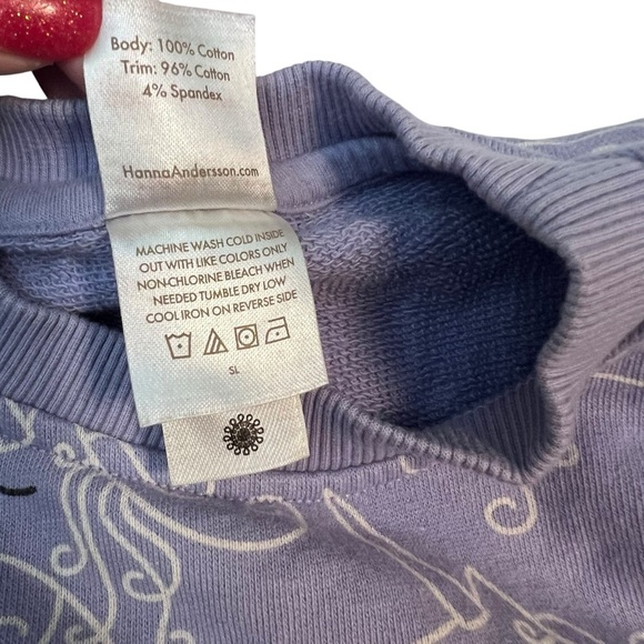 Hanna Andersson Print Balloon Sleeve French Terry Sweatshirt Size 120 6/7 - Picture 5 of 7